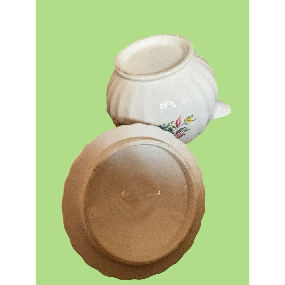 Limoges Monsoon Regency Bouquets Flowers Creamer With Lid Vintage Rare 1940s